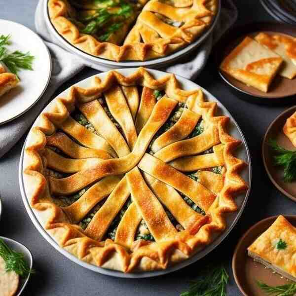Пирог с форелью и сыром